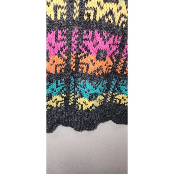 Vintage Croquet Club Multicolored Pastel Sweater Sz S Preppy  90s Shoulder Pads - Picture 5 of 6